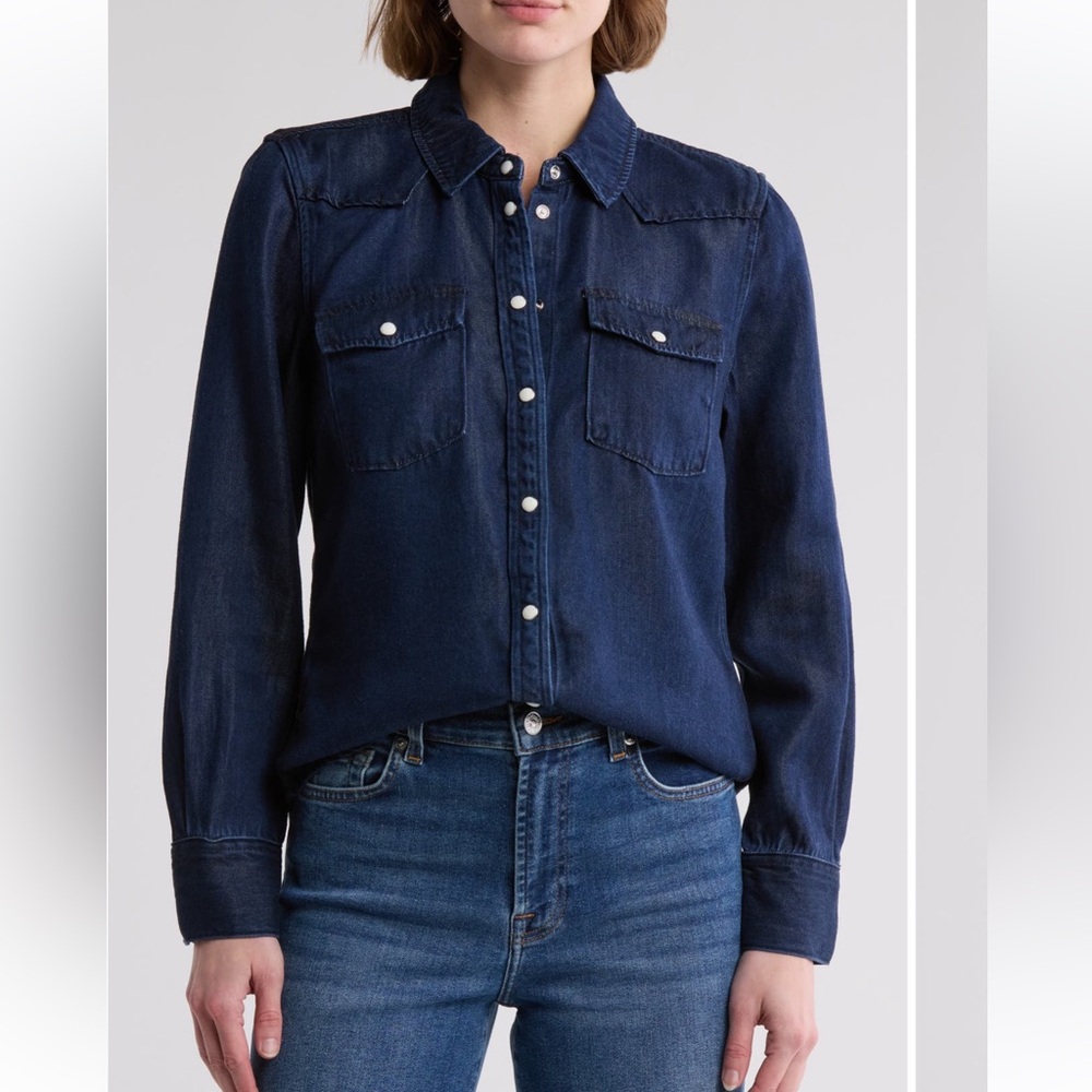 7 For All Mankind Denim Top - Picture 6 of 6